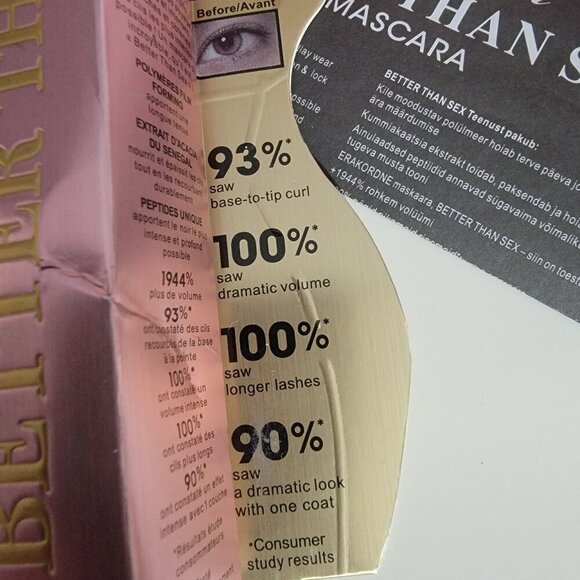 Too Faced Better than Sex Black Mascara in Box Full Size - Picture 5 of 13